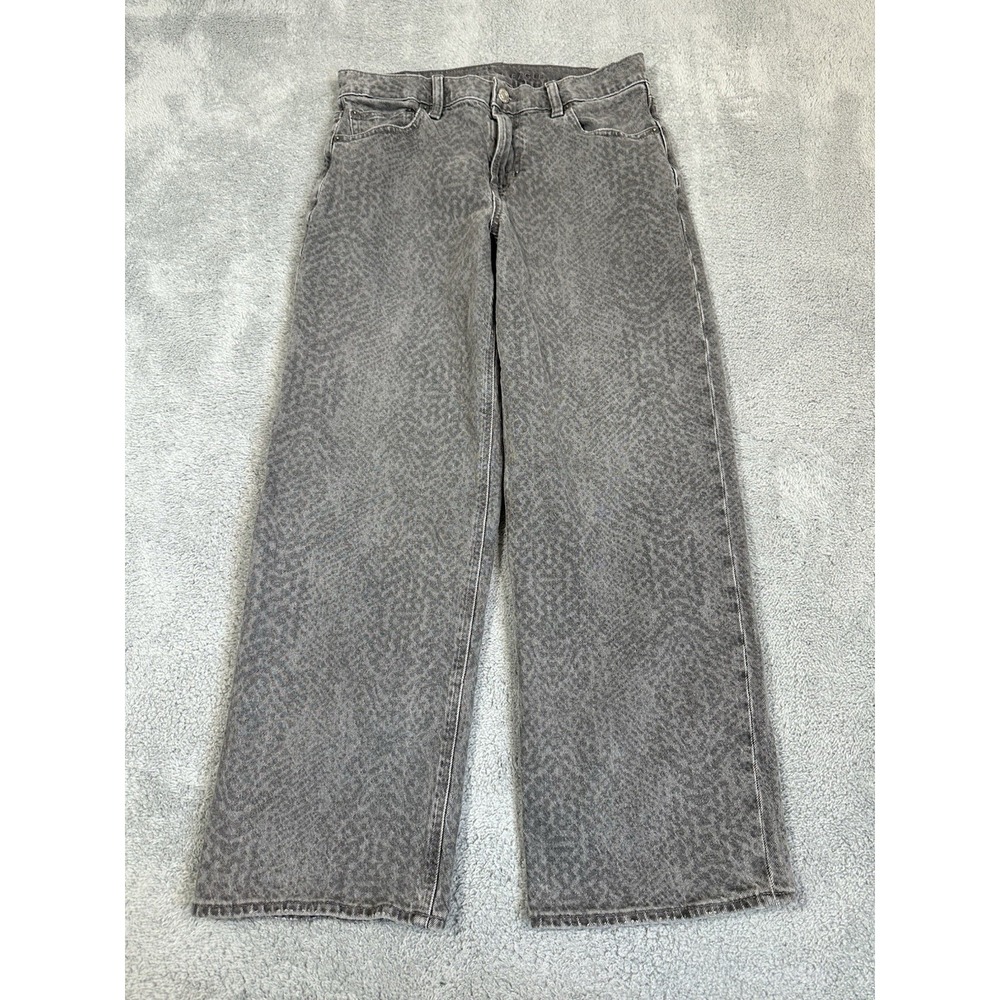 American Eagle Jeans Womens 4 Black Gray Stovepipe High Rise Snake Skin Pattern